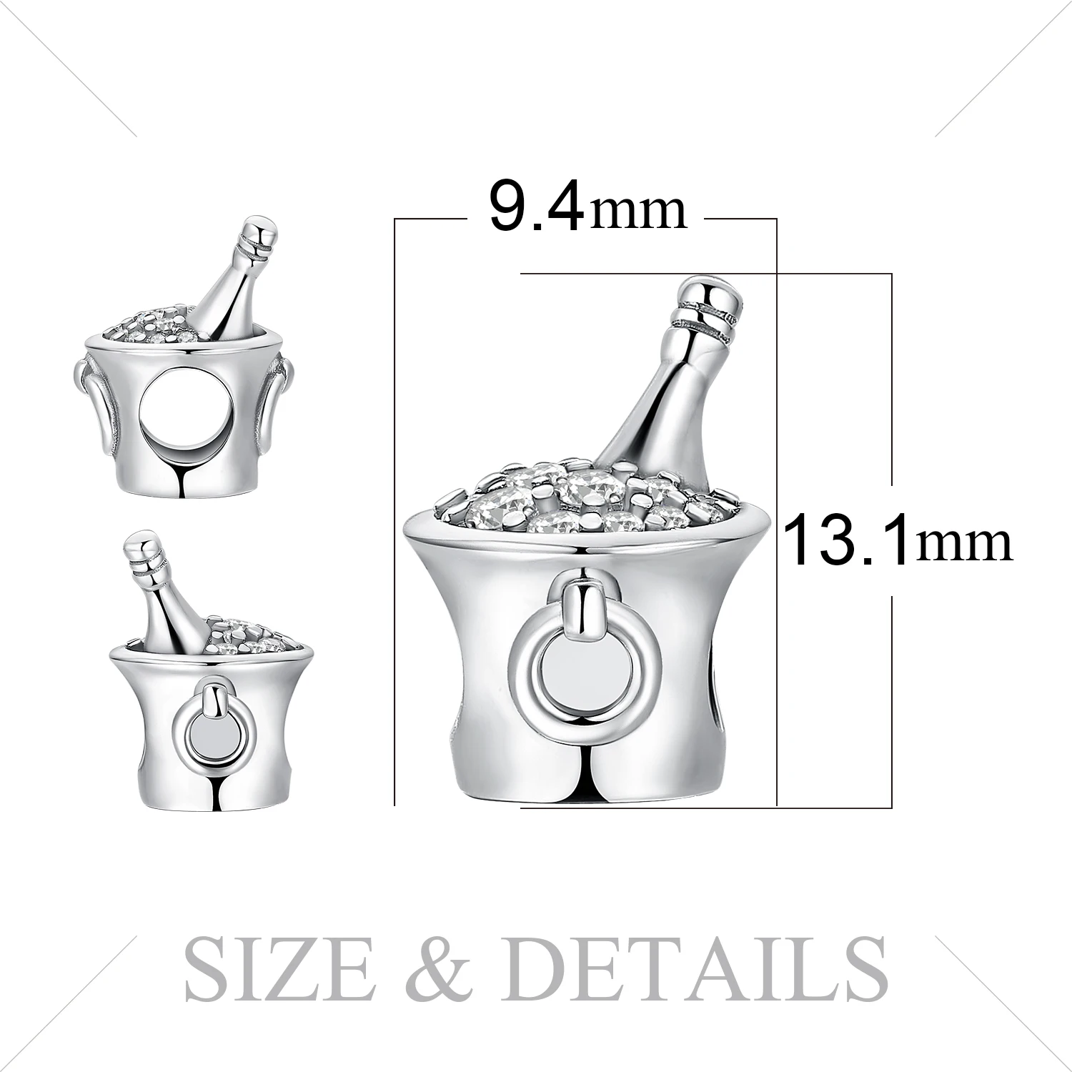 

JewelryPalace Wine Beer 100% 925 Sterling Silver Beads Charms Silver 925 Jewelry Original fit for Bracelets Women Jewelry Making
