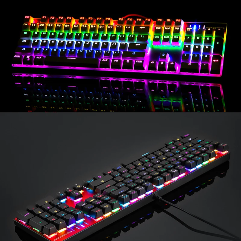 original motospeed ck104 gaming mechanical keyboard 104 keys rgb led backlit usb wired laser keyboards for computer laptop gamer free global shipping