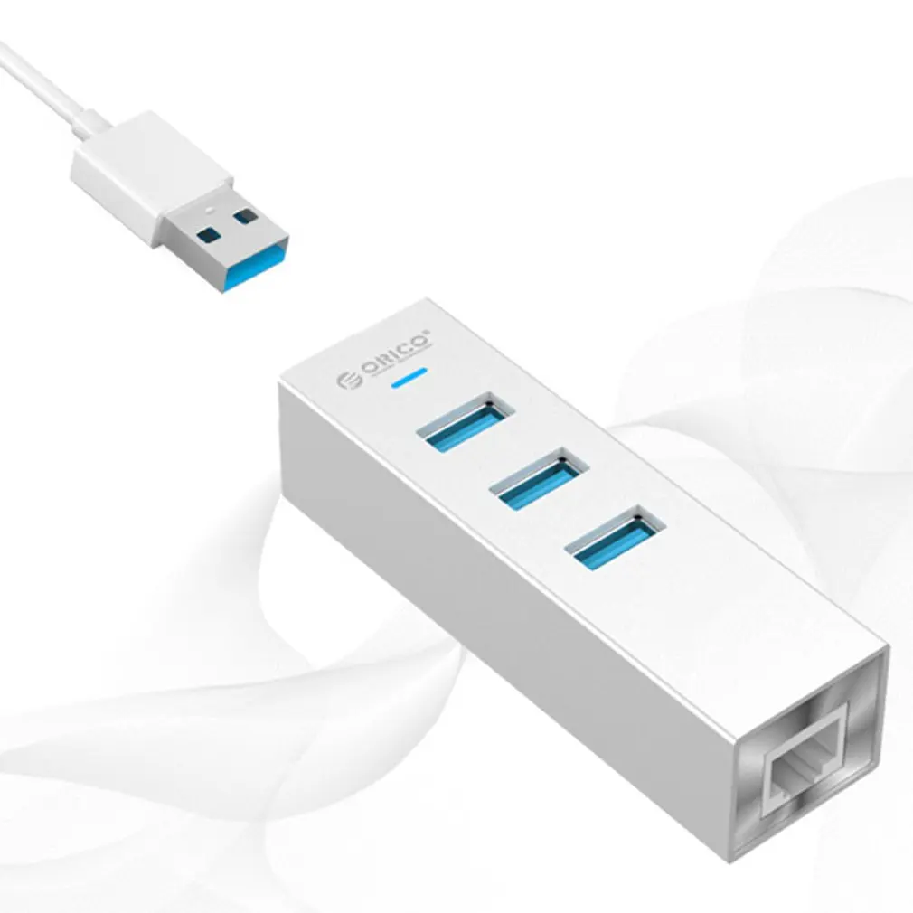 ORICO ASH3L U3 алюминиевый usb хаб высокоскоростной USB3.0 сплиттер с RJ45 порт гигабитный