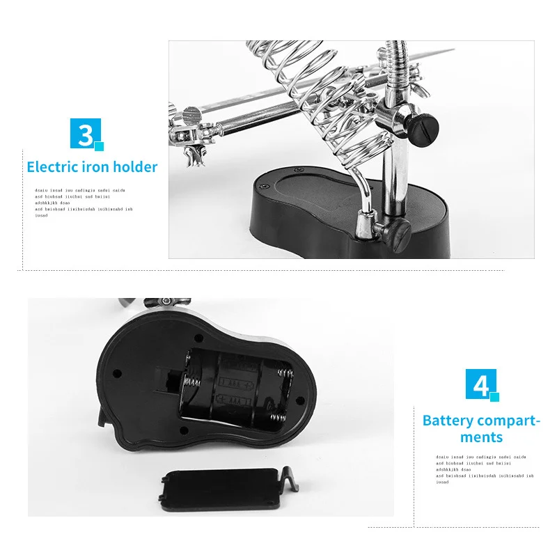 Светодиодный паяльник с поворотом на 360 градусов увеличительным стеклом