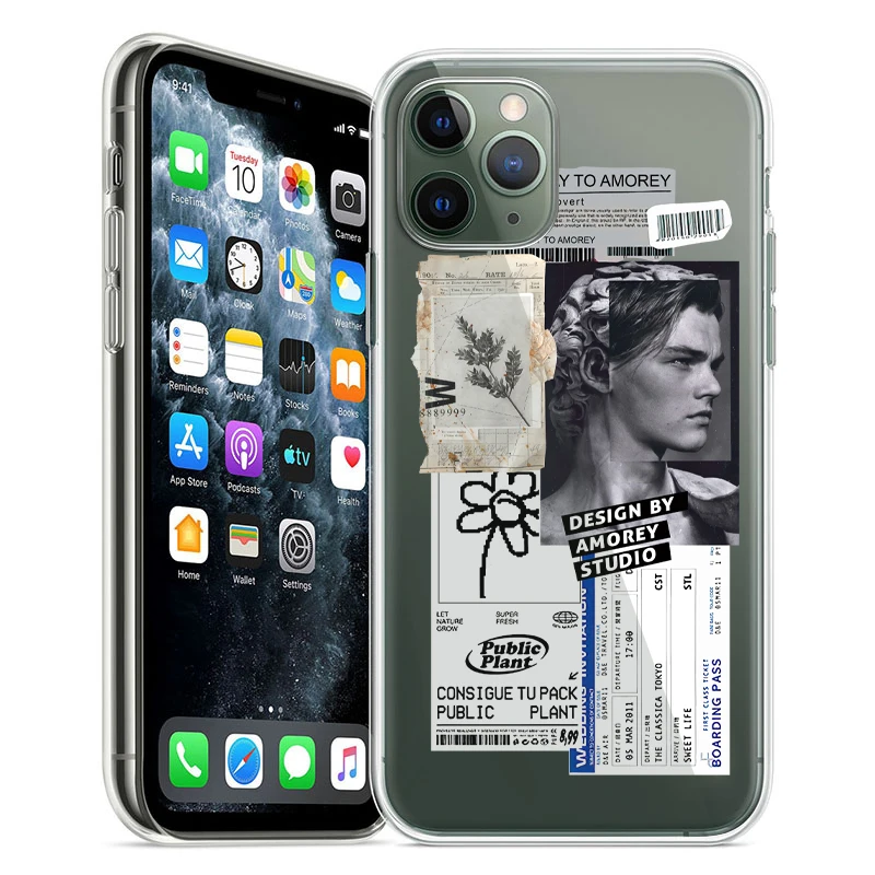 

Cartoon David Phone Cases For iPhone 12 11 Mini Pro XS Max XR X 6 7 8 Plus Transparent Soft Silicone TPU Cases Art Painted Cover