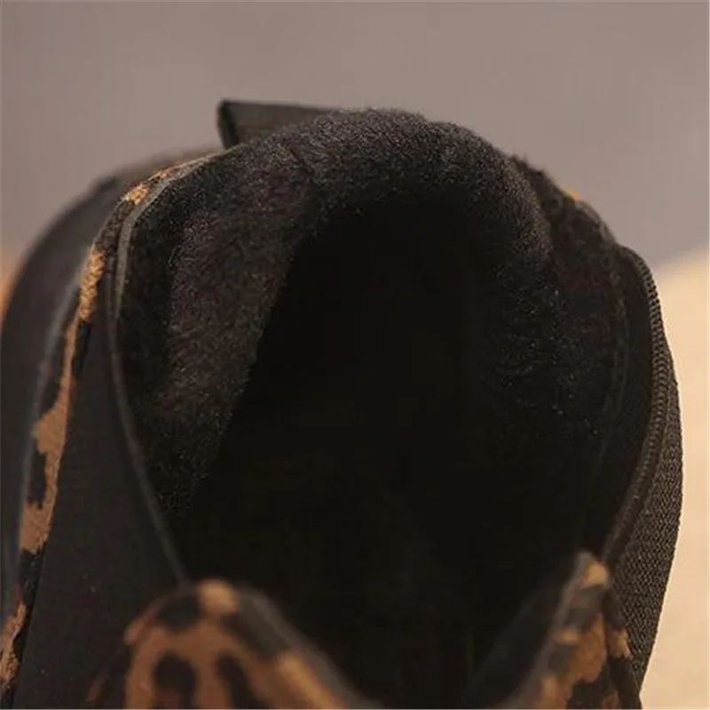 MHYONS/2019 новые детские леопардовые снежные сапоги из хлопка для мальчиков и