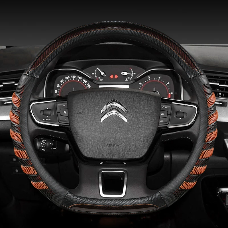 

D Type Steering Wheel Cover For Citroen C3 II III 2009 - 2019 2020 C3 AIRCROSS 2017 2018 2019 2020 2021 Berlingo 3 C4 Picasso 2