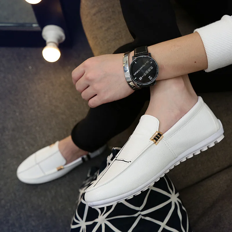 Brand 2018 New Fashion Men Casual leather soft Shoes Loafers Driving slip on breathable Flats Concise AA-59 | Обувь