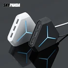 6 портов USB3.0 концентратор 1 м кабель с микрофоном AUX крутой светодиодный индикатор Быстрая зарядка сплиттер для многоустройства настольного ноутбука