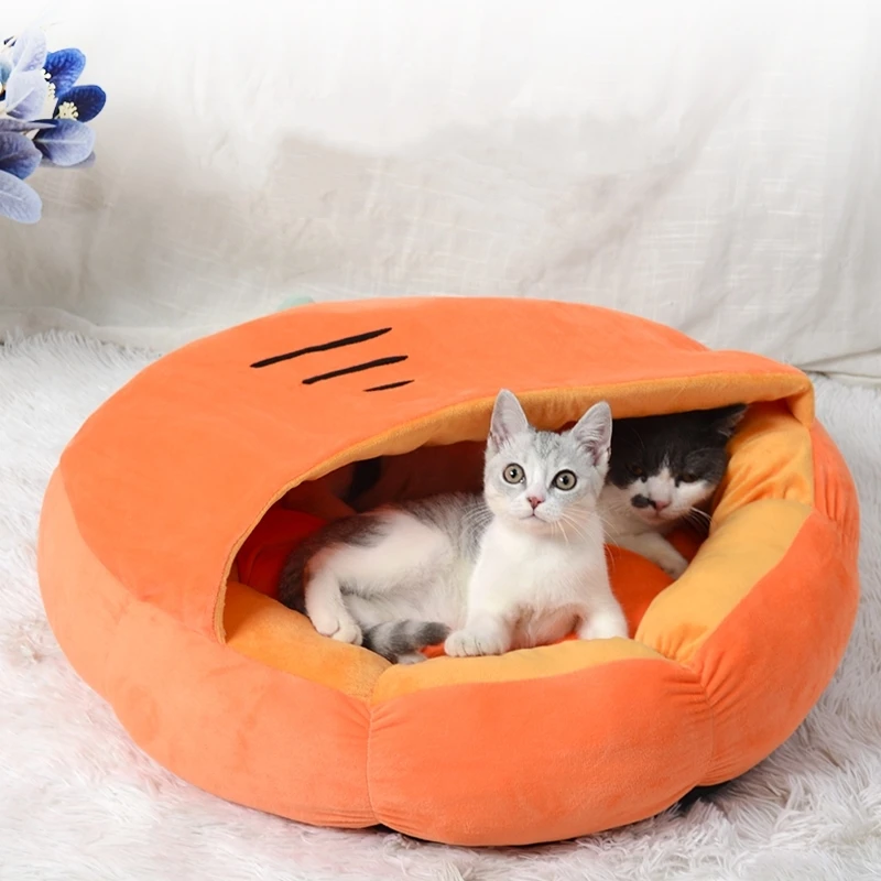 

Comfort Crystal Super Soft OPP Cotton Enclosed Carrot Cat Kennel Dog Kennels домик для кошки подушка Cama Gato Pet Supplies