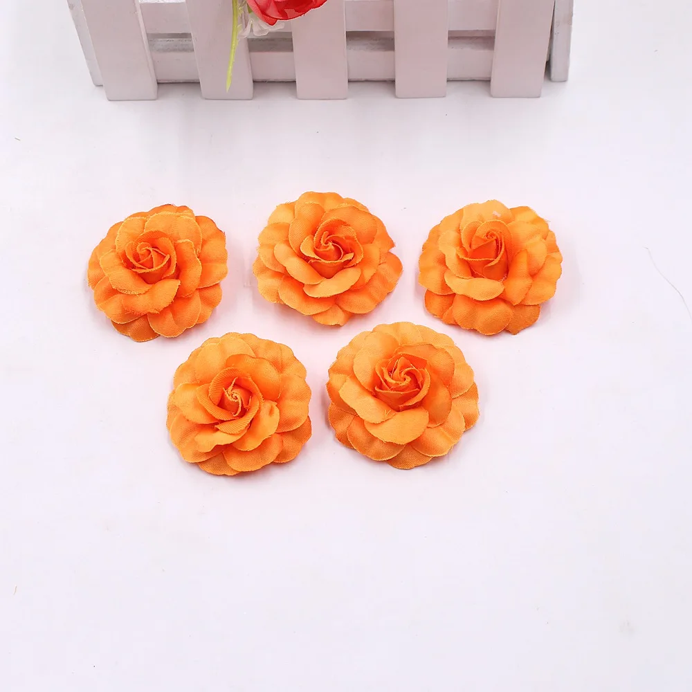 10pcs/Lot 4.5CM Mini Silk Rose Artificial Flower Head Fake Flowers for Wedding Party Decor DIY Scrapbook Wreath Box Gift Craft | Дом и сад