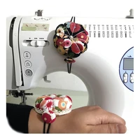 lovely pumpkin pin ball shaped needle pin cushion wrist strap sewing needle pillow for cross stitch sewing accessories