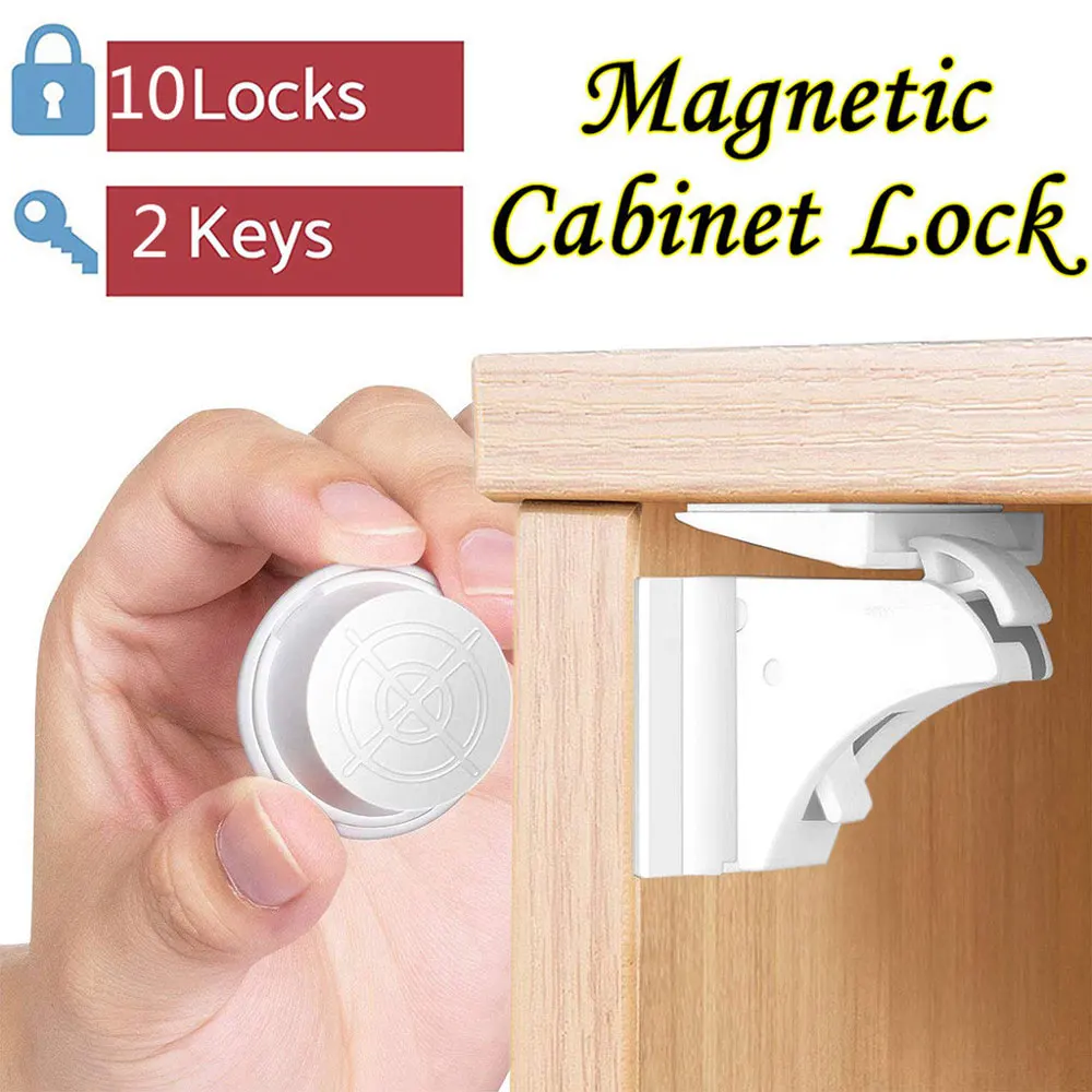 12+3 Pcs child protection Magnetic Lock Baby Safety Door Striker child blockers Commonly Used Cabinet & Drawer Household Rooms