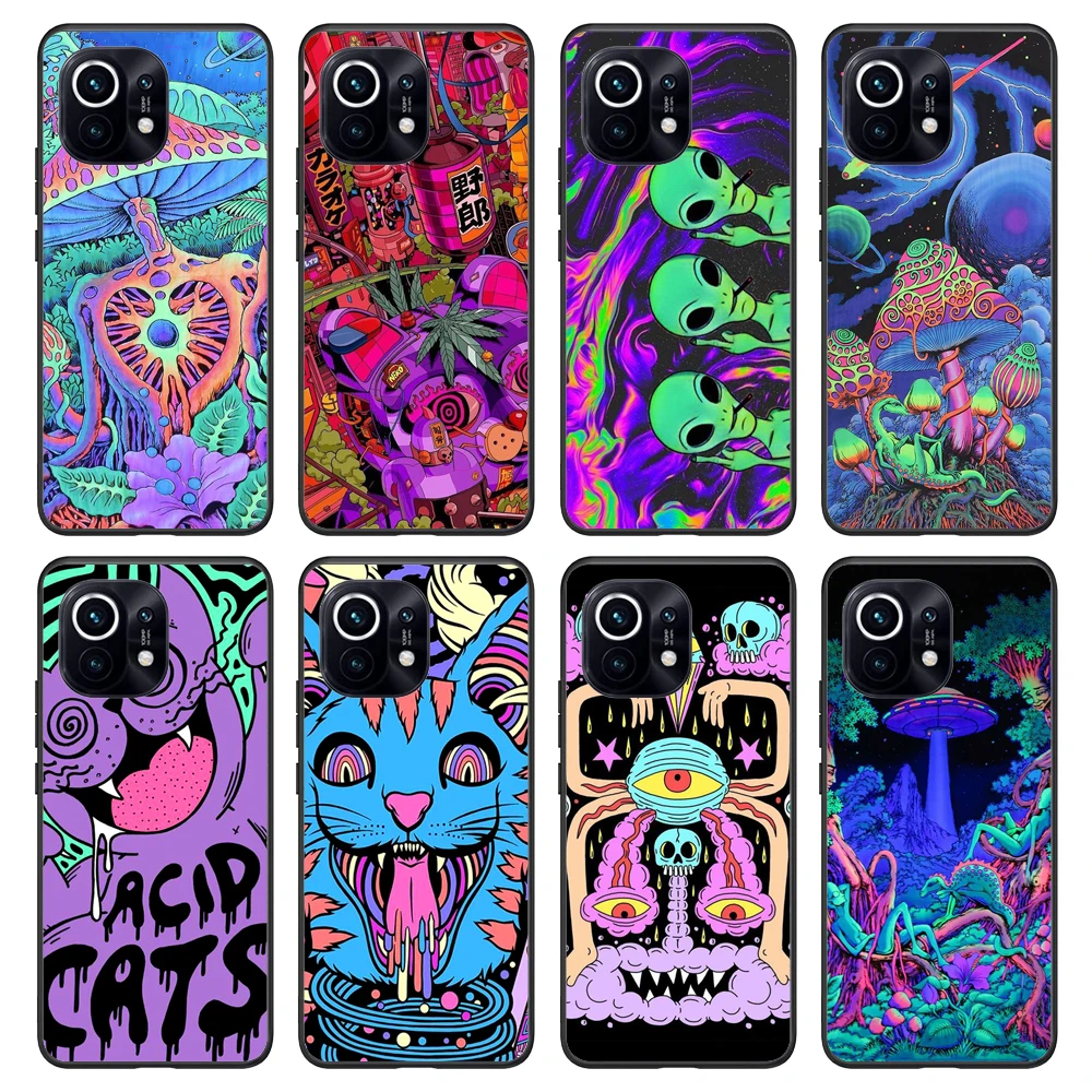 

Colourful Psychedelic Trippy Art For Xiaomi Mi POCO X3 F3 GT M3 11 11Ultra 11T Pro 11Lite Redmi Note 10 Pro Note10 5G K40 Cover