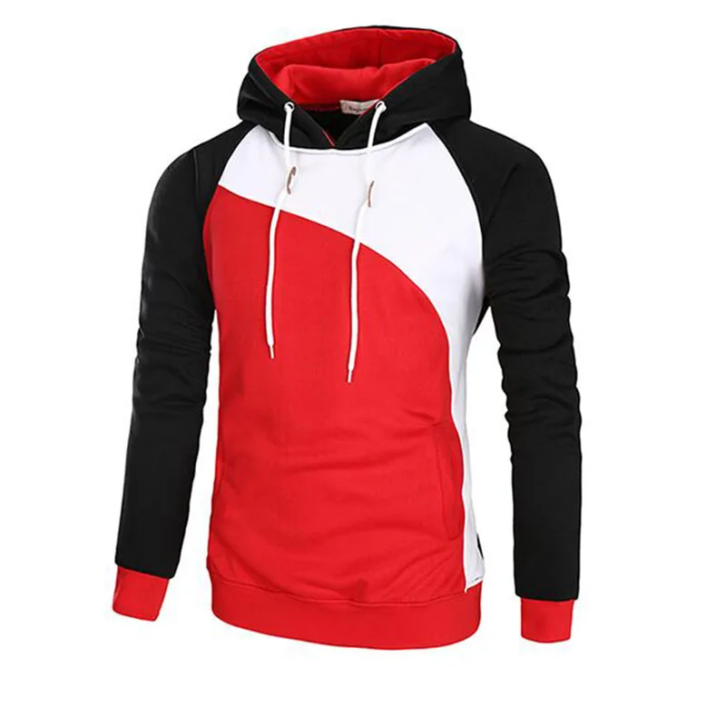 Мужские новые модные толстовки с капюшоном цветными блоками разноцветные
