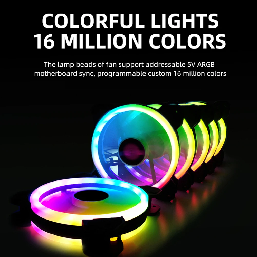 

Компьютер водяного охлаждения аксессуары (12 см); RGB PC чехол Вентилятор охлаждения маленький 6-контактный переходник с внутренней тихий охлад...