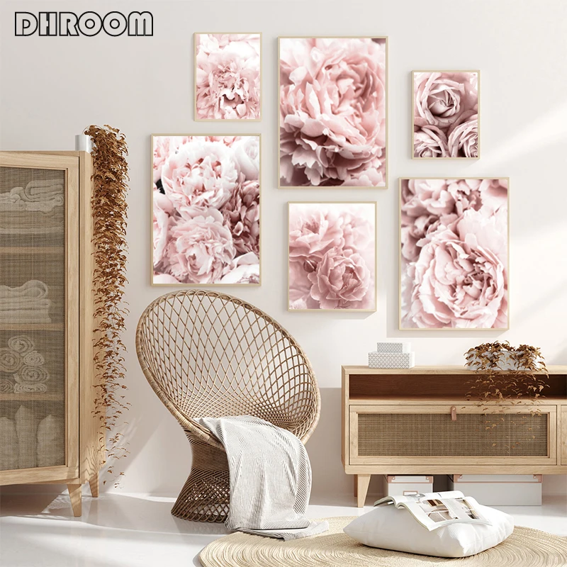 Постер с цветами пионы принты розы искусство на стене цветочное холст картина