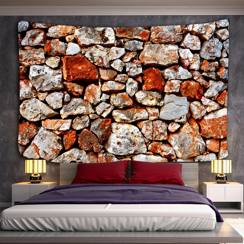 Гобелен для дома с 3D-принтом изображением кирпичной стены мандалы богемный