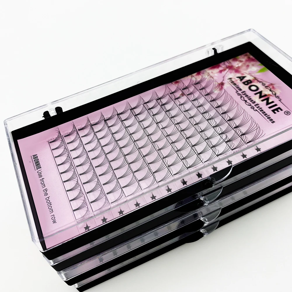 

Abonnie 3D/4D/5D/6D Premade Volume Fans Eyelashes Short Stem Pre Made Fans Silk Soft Lash False Individual Volume Lashes