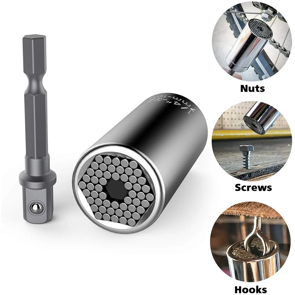 

7-19mm Universal Torque Wrench Head Set Socket Sleeve Power Drill Ratchet Bushing Spanner Key Magic Multi Hand Tools 3pcs/lot