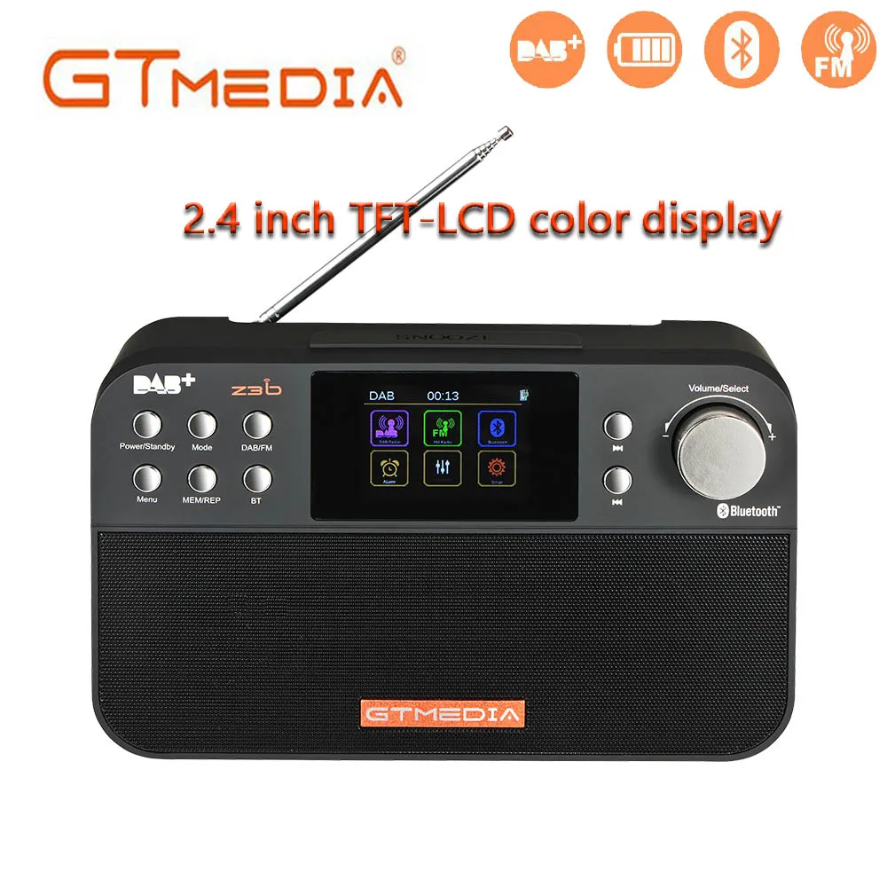 z3b GTMEDIA Z3B Z3 DAB+ приемник Портативный цифровой DAB FM стерео радио приемное устройство с 2,4 дюймов TFT Дисплей Bluetooth часы-будильник - Цвет: z3b