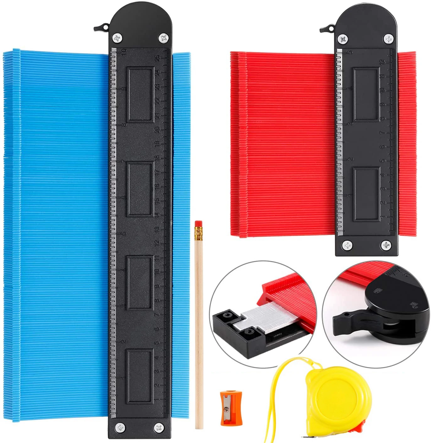 

UPGRADE Big Lock Ultra Wide Contour Gauge Duplicator with Aluminum Core 5" 10" Outline Profile Shape Woodworking Measuring Tool