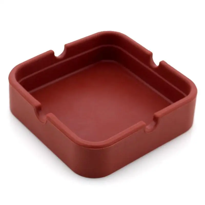 

Newest Silicone Ashtray Soft Square Ash Tray Holder Colorful Ashtray Silicone Rubber Anti-scalding Ashtray Accessories Rack Hot