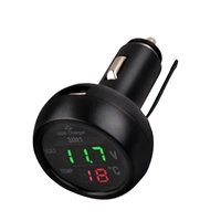 car charger three in one multi function car voltmeter hx 7006 1224 on board thermometerb mobile phone charger