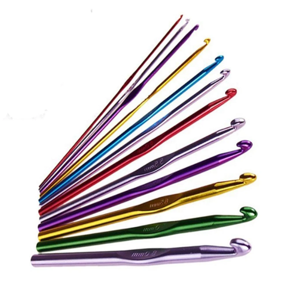 12 шт./компл. Цвет Алюминий сплав Вязание спица вязальный ящик для инструментов