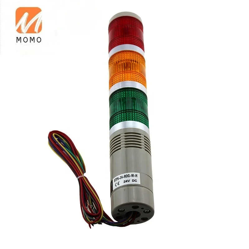 

Stp5 24 Rog W H Signal Tower Flashing Warning Light 50mm Buzzer 24VDC with 3 Layers Led