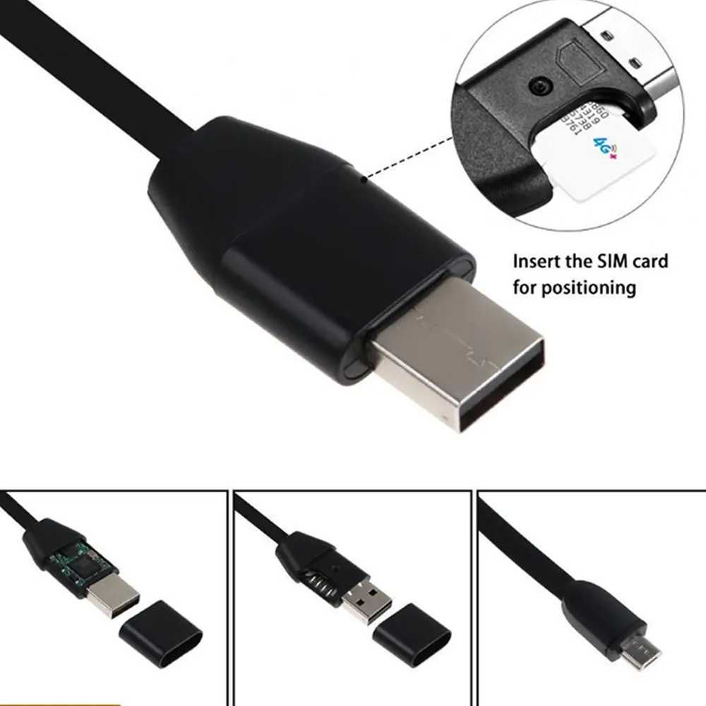 Micro 3 в 1 USB кабель черный Универсальный Автомобильный GPRS трекер сигнализация GPS