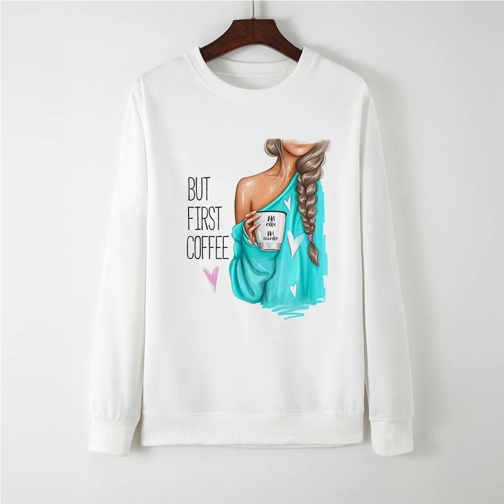 Модная недорогая Толстовка Blue BUT FIRST COFFEE Super Mom с длинным рукавом худи женские