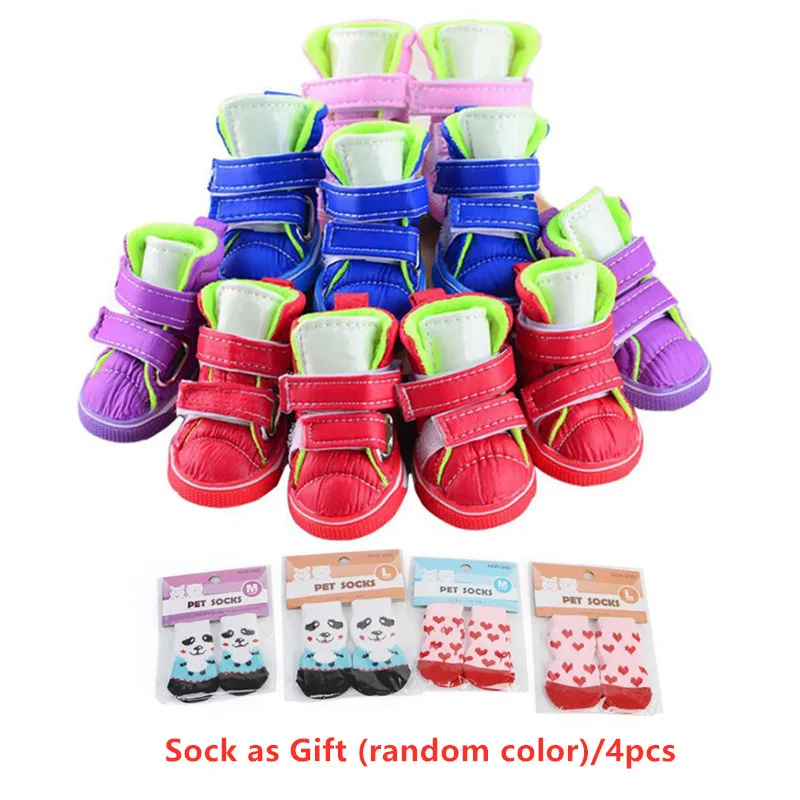 4 шт./компл. Водонепроницаемый собака пинетки для питомцев щенком обувь с