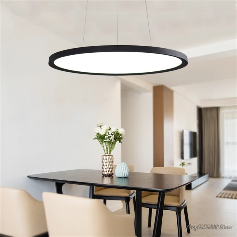 Простая светодиодная Подвесная лампа в скандинавском стиле черные современные