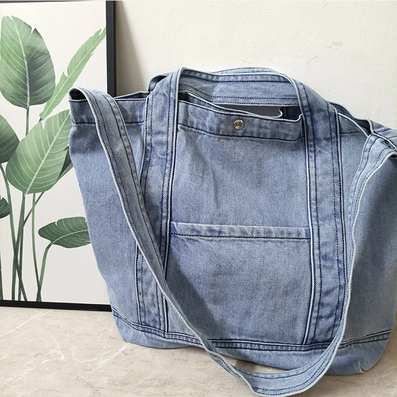 

Повседневные винтажные светло-голубые джинсовые женские сумки через плечо, дизайнерские трендовые ковбойские сумки, модная женская роскош...