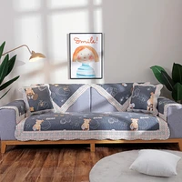 fashion floral pattern sofa cover washed cotton quilted sofa cushion towel for four seasons universal non slip couch covers 1pcs