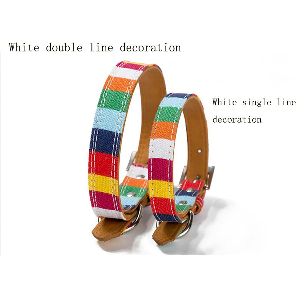 Новый Красочный ошейник для домашних животных из холста + ПУ материала удобный