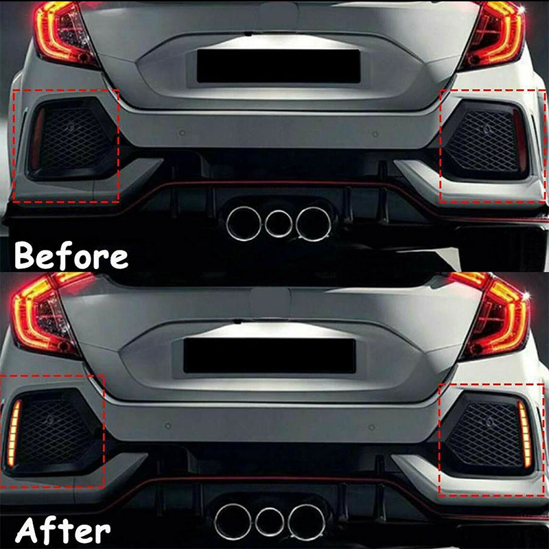 IJDM для Honda Civic Hatchback Многофункциональный светодиодный задний бампер задний противотуманный Автомобильная лампочка стоп-отражатель