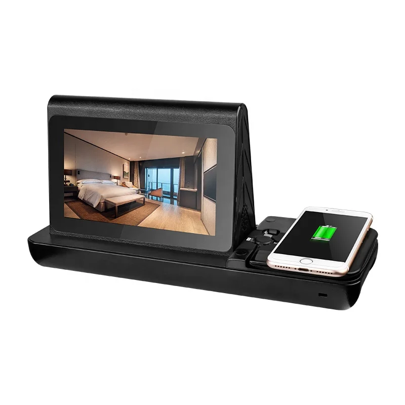 

Dual 7 inch lcd Wifi digital display charging station advertising fast charging restaurant power bank