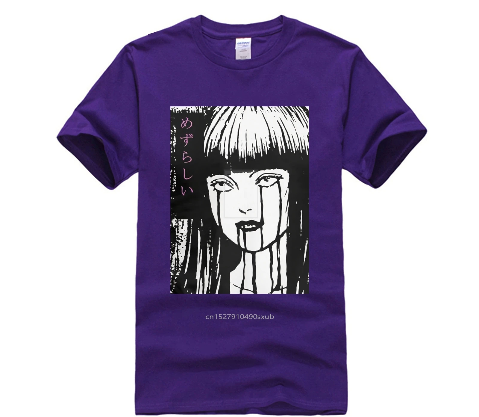 

Printed T-shirt Man Horror Halloween HoJunji Ito Slug Girl Novelty Round New Summer Men's Casual Print Fashion T-shirt