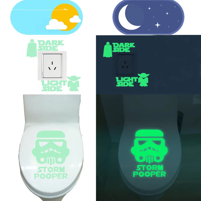 Футболка с Йодой из Звездных войн блестящие люминисцентные Стикеры Дартом