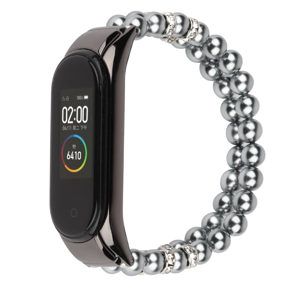 Лидер продаж Женский жемчужный ремешок на запястье для Xiaomi MiBand 6 5 4 Miband смарт