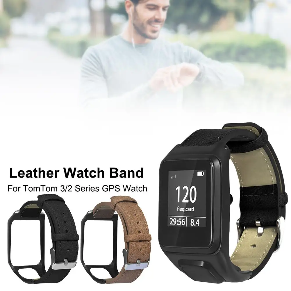 Новое поступление часы кожаный ремешок сменный Ремешок для TomTom 2/3/Runner 2/Spark Cardio/Golfer