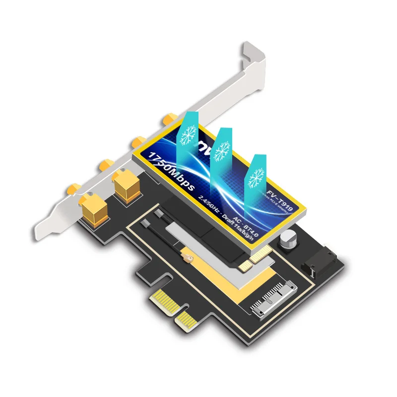 Двухдиапазонный 1750 Мбит/с FV-T919 Broadcom BCM94360CD 802.11AC wifi Настольный беспроводной PCI-E адаптер Bluetooth 4,0 для MAC OS Hackintosh