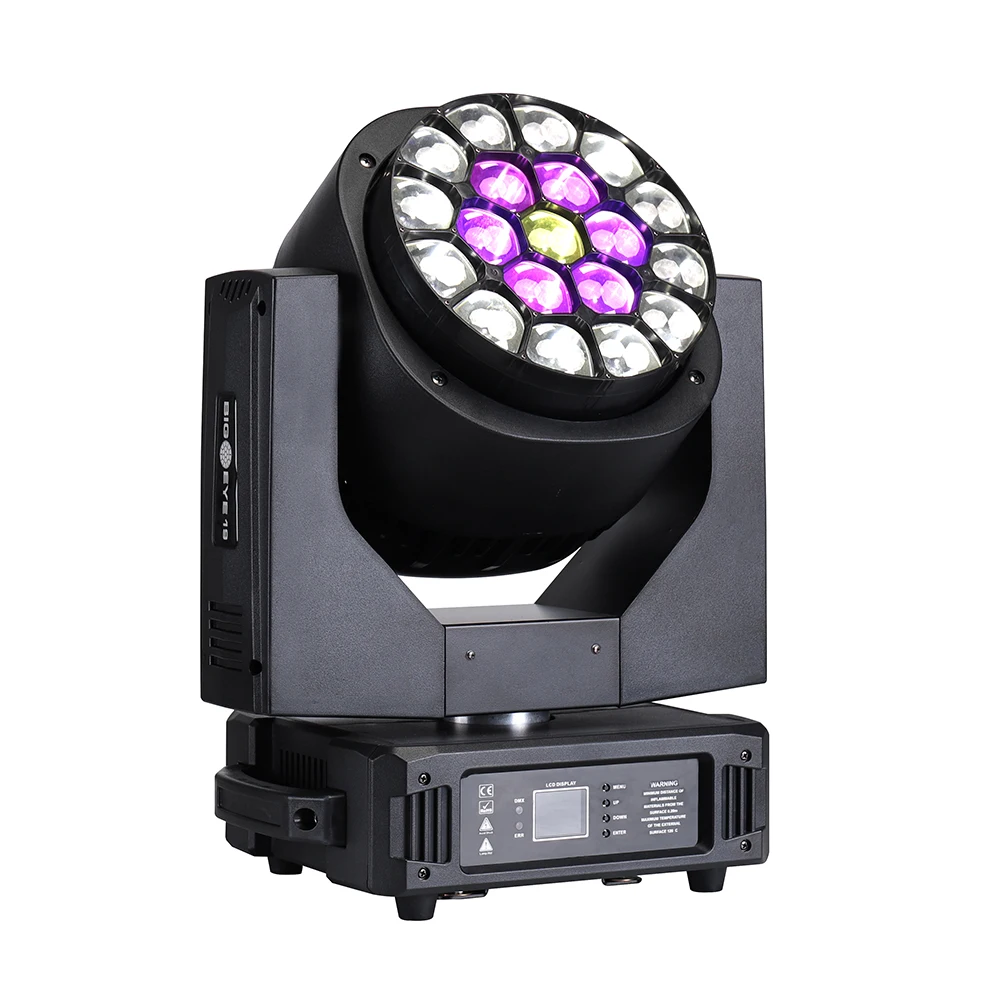 Профессиональное dj оборудование 2 шт./лот 19*15 Вт 4 в 1 RGBW led big bee eye K10 zoom движущаяся