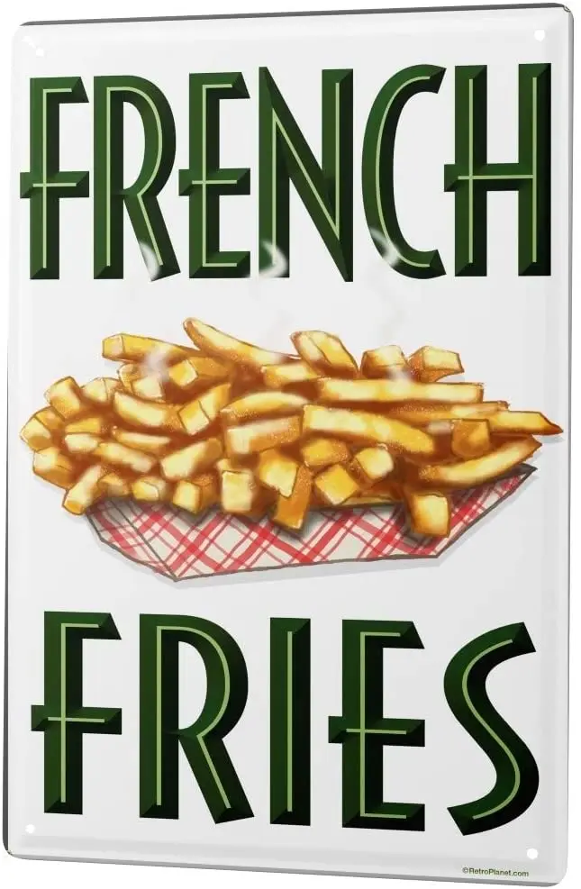 

SINCE 2004 Tin Sign Metal Plate Decorative Sign Home Decor Plaques Retro Wall Sign French Fries Metal Plate 8X12