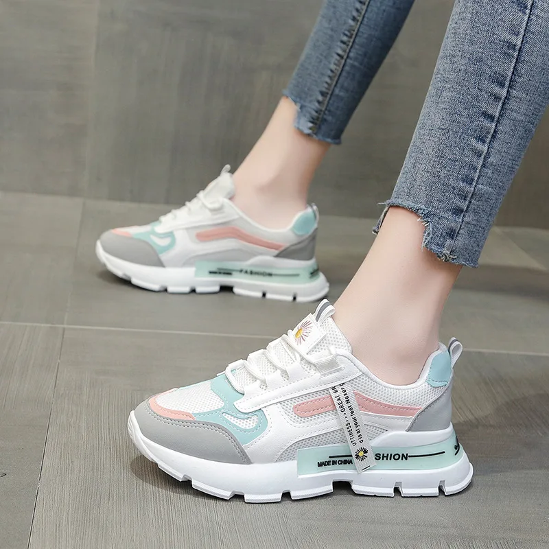 

New Women's Shoesdad Shoes Women's 2021 Spring New Versatile Student Sneaks Casual Flat Shoes Running Shoes