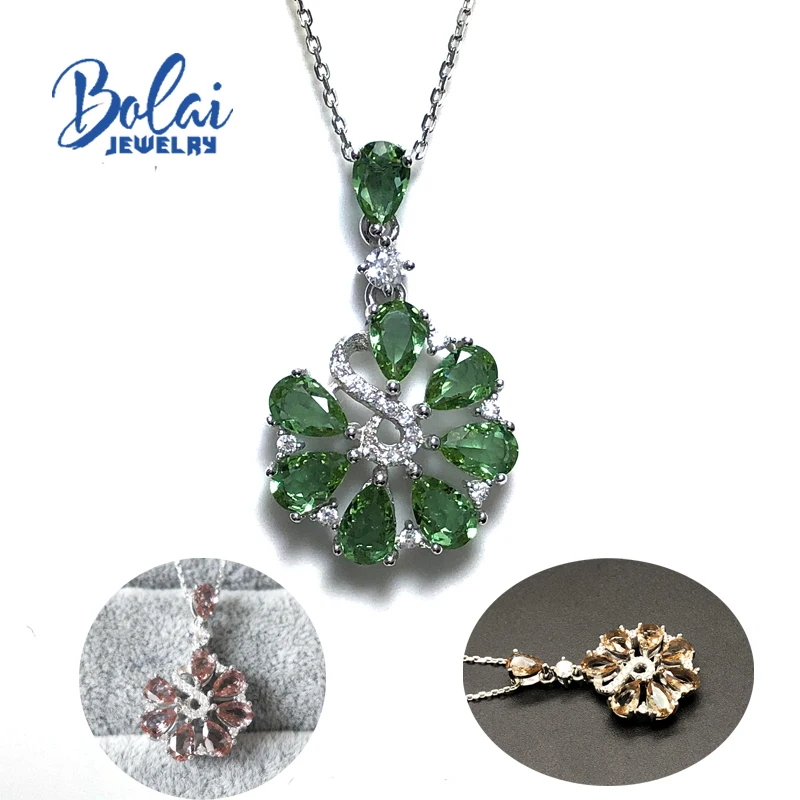 diaspore pendant Кулон Zultanite, создаваемый драгоценный камень для изменения цвета, серебро 925 пробы, Креативный цветочный кулон, bolaijewelry, продвижение - Цвет камня: diaspore pendant