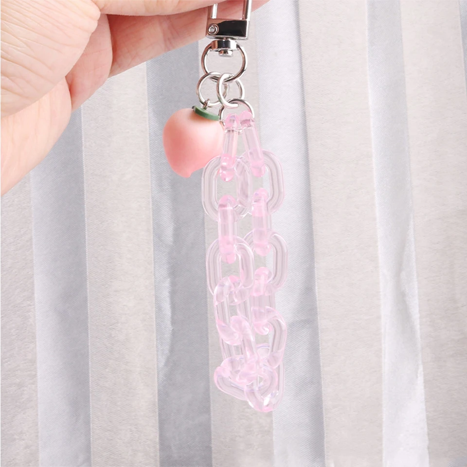 Симпатичный свежий персиковый брелок для женщин автомобильных ключей держатель