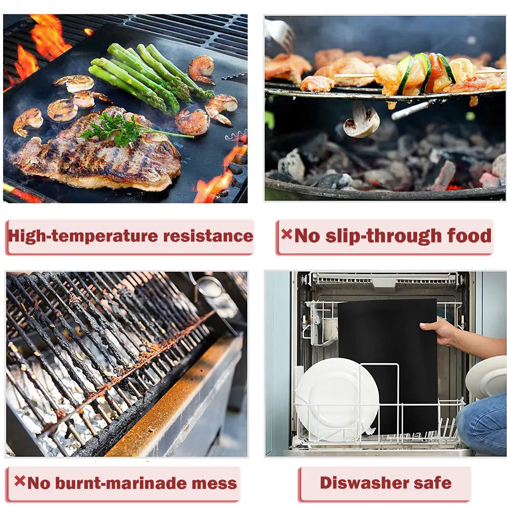 

BBQ Grill Mat Barbecue Outdoor Baking Non-Stick BBQ Grill Mat Reusable Cooking Plate 33*40cm For Party Grill Mat Accessories
