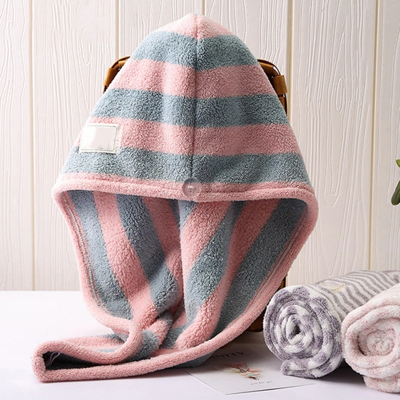 

Hot Sale Cute Hair Drying Towel Ultra Absorbent Convenience Quick Dry Hair Turban Hair Towel Wrap for Women Wet Hair Shower Caps