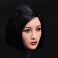 hot sales 16 scale asian women head sculpture black short hair model for 12 female action figure body