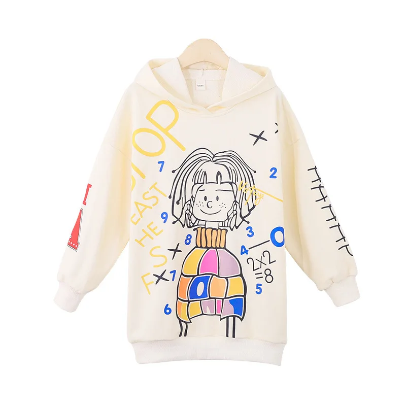 Sudaderas con capucha para ni&ntilde;as de 3 a 14 a&ntilde;os, su&eacute;ter largo con estampado de dibujos animados de princesa, ropa bonita para adolescentes, Oto&ntilde;o, 2022-3