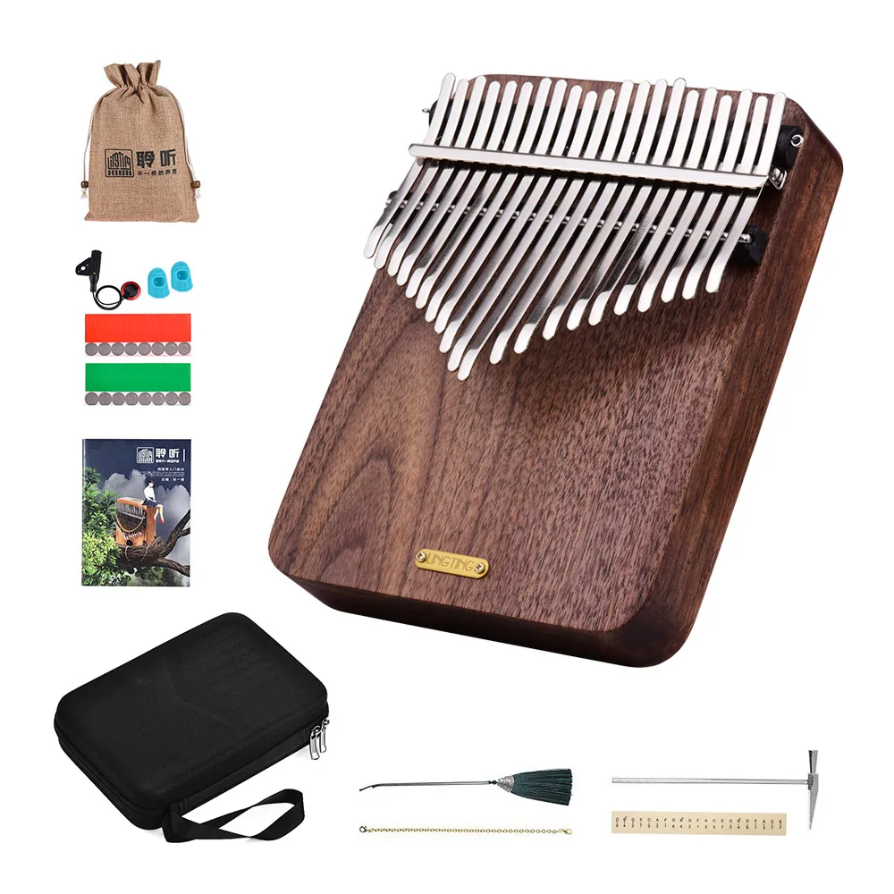 

LINGTING K21W 21-key Kalimba Wooden Thumb Piano Kalimba Mbira Sanza F Tonality with Carry Case Stickers Tuning Hammer Pickup Hot